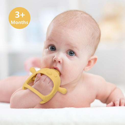 3-6 6-12 Socub Silicone Baby Teether Toys for Infants Months, BPA Free Anti-Drop Silicone Mitten Teething Toy, Baby
