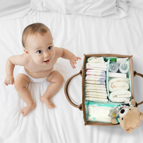 FA231103-2N MOMINSIDE Diaper Caddy Organizer, Baby Basket Nursery Storage, Portable Changing Table Car caddy organizer
