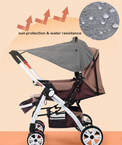 Universal Stroller Sun Protection, Baby Carriage UV Shelter with Mesh Window and Water Resistance