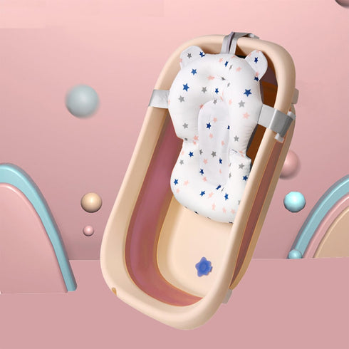 LEXIW Collapsible Baby Bathtub with Bath Pad Large Baby Bathtub Portable Bathtub with Drain Hole Folding Bathtub