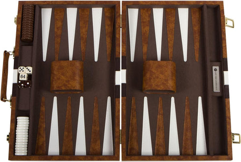 Get The Games Out Classic Backgammon Set - 2 Players - Best Strategy & Tip Guide - Available in Brown, Medium Sizes