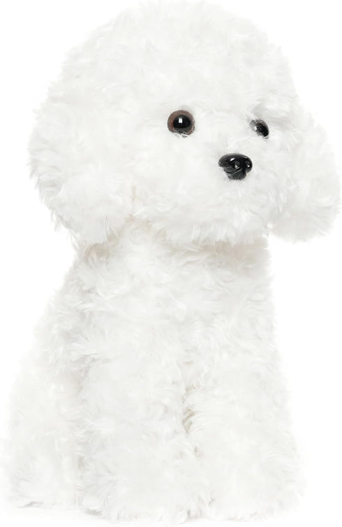 White Toy Poodle Stuffed Animal Dog, Plush Toy for Kids and Babies, Perfect Birthday & Easter Gift, 12.6"