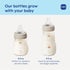 9oz 2+ 3 Pack MAM Premium Glass Wide Neck Baby Bottle with Medium Flow Breastfeeding-Like Silicone Nipple, Easy