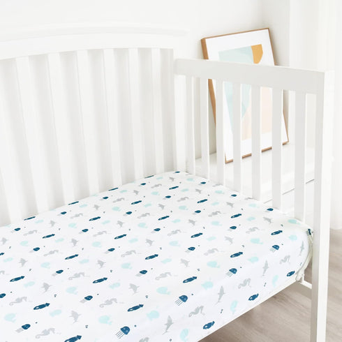 2-Pack, 52'' 28'' Crib Sheets for Boys or Girls Fitted Crib Sheet x for Standard Crib & Toddler Mattres, Soft