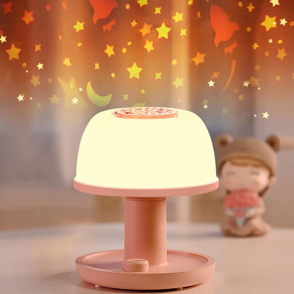 LICKLIP Toddler Night Light Lamp, Dimmable LED Bedside Lamp with Star Projector,