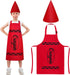 Kids Crayon Costume Set, Crayon Apron with Gnome Cone Hat, Funny Dress