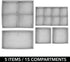Drawer/Closet Set 5 mDesign Soft Fabric Dresser Divided Storage Organizer Bins for Nursery - Holds Blankets, Bibs
