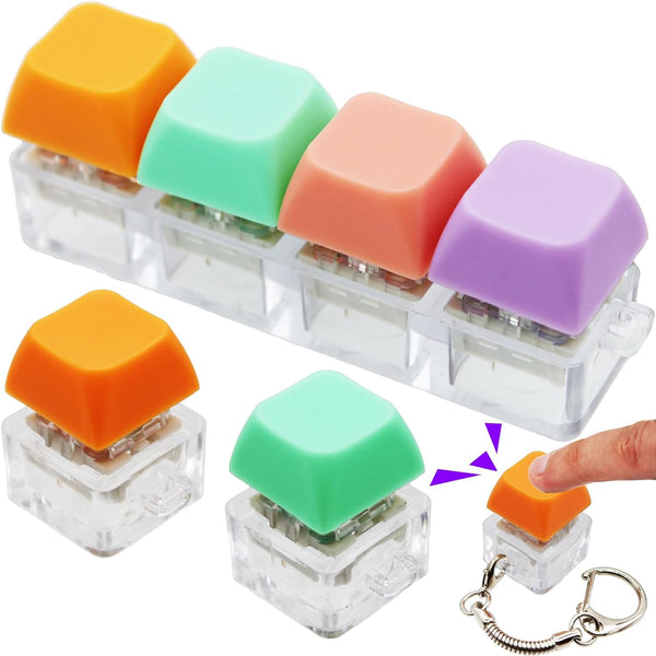DUOBAOJIA 3 Pack Keyboard Fidget Toys, Keyboard Button Decompression Toys, Fidget Keychain of