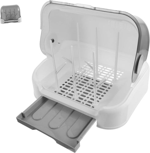 Yardwe Bottle Drying Rack with Dustproof Cover Space-Saving Countertop Organizer for Bottles