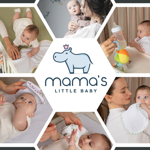 Mama's Baby - 4-Pack Muslin Burp Cloths Sets for Unisex, 100% Cotton Hand Washcloths for Newborn Baby