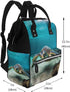OUSIKA Backpack Daypacks Underwater Diving Sea Turtle Print Diaper Bag Multifunction Laptop Travel Large Nappy Bag