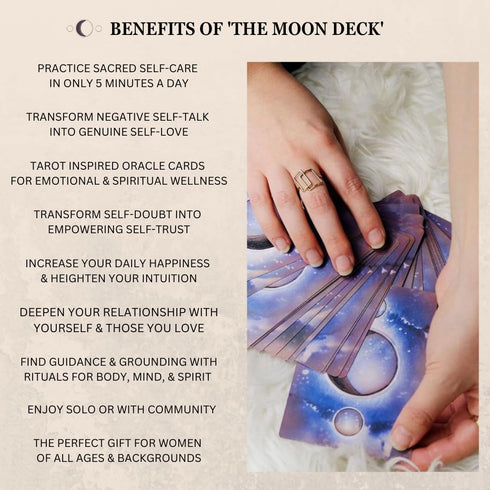 The Moon Deck - Eco-Printed Premium Oracle Set with 44 Cards and Guidebook for Women’s Intuition and Self-Love