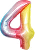 KatchOn Giant Rainbow 4 Balloon - 40 Inch Number 4 Balloon for Unicorn Birthday Decorations
