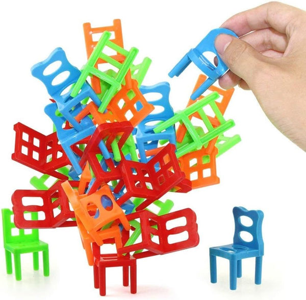 Jenilily Stacking Chairs Game, Family Board Balancing Toys for Kids (18 Chairs Toys Set)