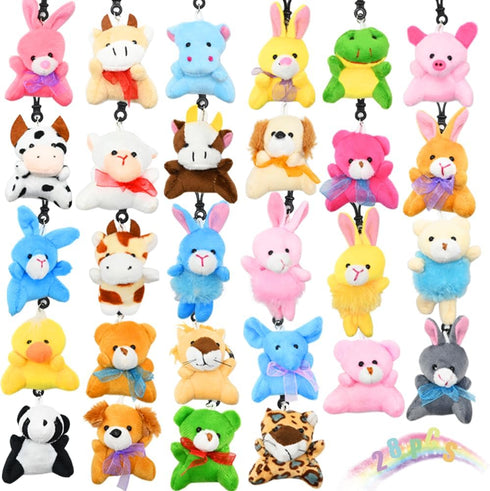 UMEELR Small Stuffed Animal Keychain, Tiny Plush Animals Toys Bulk for Kids