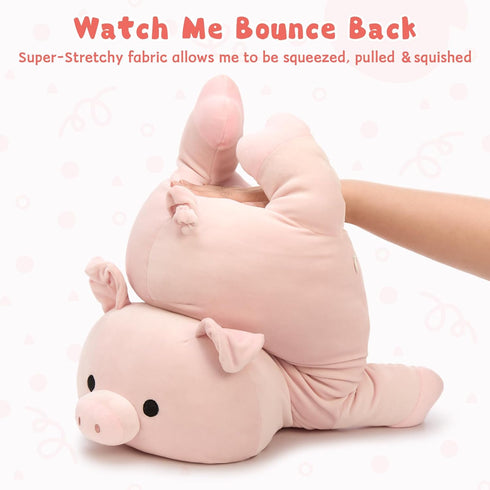 24" MaoGoLan Pink Pig Stuffed Animal Plush Pillow Giant Stuffed Pig Toy, Soft Hugging Piglet Toy for Kid Girl Boy