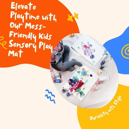 59"x59"x7.9" BLUETREE Sensory and Messy Play Mat for Toddlers, Infants and Kids, Safe, Waterproof, Double-Sided