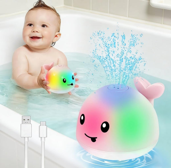Gigilli Baby Girl Bath Toys, Light Up Whale Sprinkler Bath Toys for