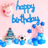 BEISHIDA Blue Happy Birthday Balloons Banner, 16 Inch Mylar Foil Birthday Letters Balloons for Kids Adults Ocean Theme