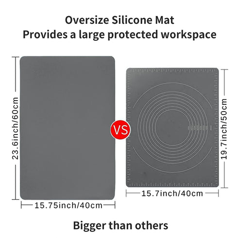 Extra Large Silicone Table Mat, Food-Grade Waterproof Protector for Crafts, Kids Dinner, Kitchen Pastry Rolling