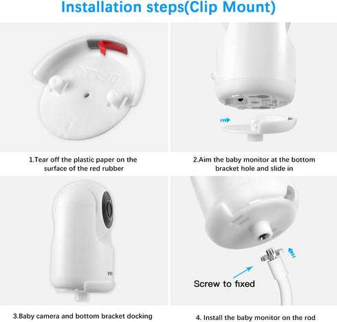 Lyeiaa VTech Baby Monitor Mount - Sturdy Clamp Mount for VTech Advanced HQ Max Baby Monitor