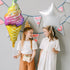 6 Pack Rainbow Ice Cream Cone Balloon Candies Sweetmeat Food Party Supplies For Birthday Wedding Baby Shower, Big Ice