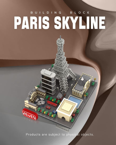 Set, 2324 Bricks,3D dOvOb Architecture Paris Skyline Micro Mini Blocks Building Pieces Puzzle Collection Model Kit