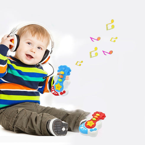 WEofferwhatYOUwant Baby Guitar - Musical Toy with Play Along Guitar Riffs & Bedtime Projector Lights for Babies 6+