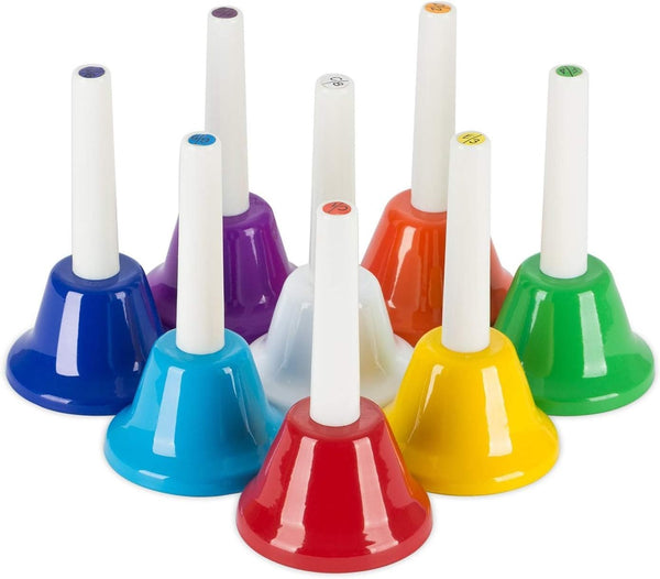 OriGlam 8 Note Diatonic Metal Hand Bells Set Musical Instrument for Musical Percussion