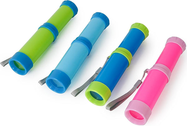 Luwint Pocket Telescope Toy for Kids, 4 Pack Portable Science Monocular, Retractable Spyglass Educational Toy