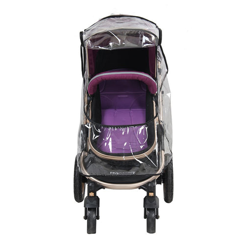 Waterproof Baby Stroller Rain Cover, Clear Breathable Windproof PVC Cover, Universal Dust Wind Pram Accessory for