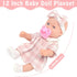 12 6-Piece Packaged Baby Doll Classic Checkered Dress & Accessories Gift Box Soft Realistic Lifelike Baby Dolls