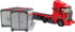 General Jim's Mighty Red Hauler - Double Van Container Semi-Truck Building Blocks Set, 345 Pieces