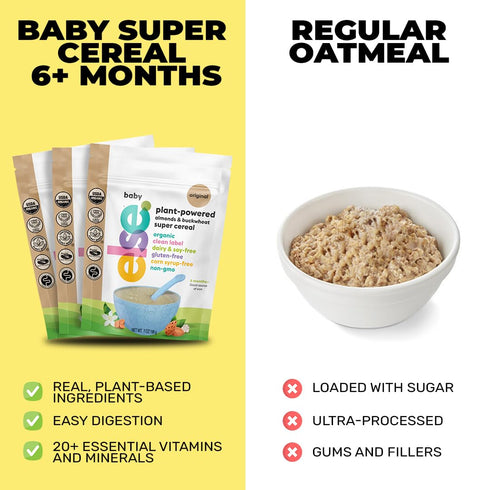 6+ Pack 1) Else Nutrition Organic Baby Cereal Months Infants - Easy prep Wholefood PlantPowered Baby Cereal