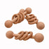 2pcs Beech Wood Ring Rattle - Montessori Toys Wooden Educational Ring Rattle with Chew Wood Beads (Rattle 2pcs)