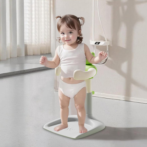 PERZOE Baby Bath Standing Support, Adjustable & Anti-Slip Infant Shower Stand, Portable Toddler