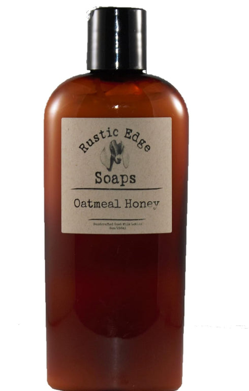 Rustic Edge Soaps Oatmeal Honey Goat Milk Hand and Body Lotion-8 oz, Shea Butter Lotion,