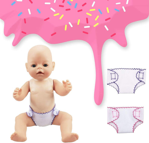 DC-BEAUTIFUL 4 Pack Baby Diapers Doll Underwear for 14-18 Inch Baby Dolls, Suitable for Infant Dolls