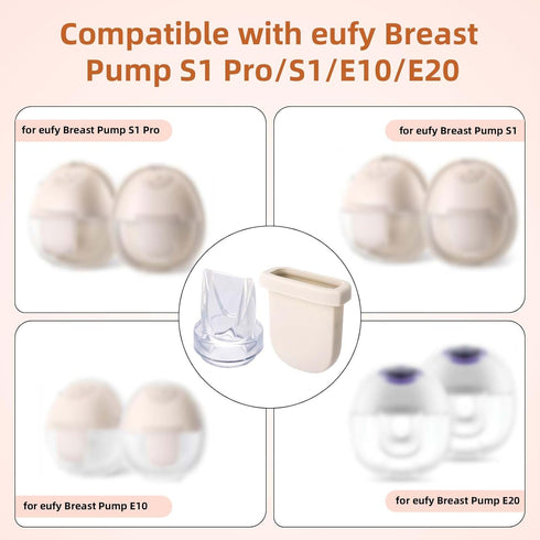 Fukaisu 12pcs 4pcs 8pcs S1 Pro/S1/E10/E20 Breast Pump Parts for eufy, Includes Silicone Diaphragms & Duckbill Valves