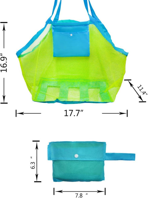 Extra Large Mesh Beach Toys Bag, Sand Tote Bag Storage for Children Toys, Perfect for Organizing Kids Sand Toys