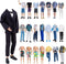 E-TING 10-Item Fantastic Pack - 5 Sets of Fashion Casual Wear Clothes and 5 Pairs of Shoes for Boy Dolls