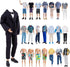 E-TING 10-Item Fantastic Pack - 5 Sets of Fashion Casual Wear Clothes and 5 Pairs of Shoes for Boy Dolls