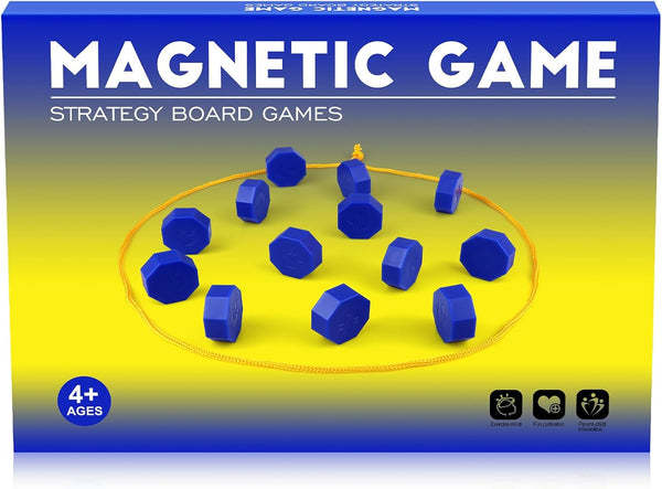 Bameca Magnetic Chess Game with Full-Size Stones, Magnet Game with String, for