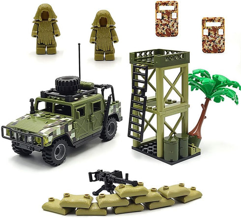 Military Toy Model Car Guard Tower - Weapon Pack Building Block Toys for Boys Age 6-12 Years (173pcs)