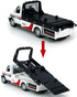 Flatbed Truck Toy Rescue Tow Truck, 2 in 1 Transport Trailer Car Carrier for Boys Kids Toddlers (White)