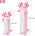 20" Auspicious beginning Cute Axolotl Stuffed Animal Plush Pillow, Soft Kawaii Cat face Pink Axolotl Body Pillow Long