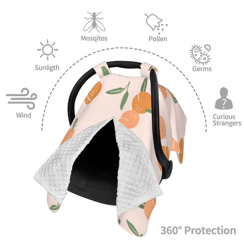 Schgap Peaches Car Seat Covers for Babies Soft Stroller Cover Nursing Cover Breastfeeding Baby Carrier Cover