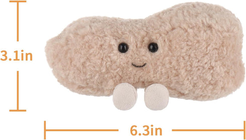 Apricot Lamb Peanut Plush Stuffed Animals, Soft Cute Toys for Baby Girl and Boy, Fluffy Brown 6.7 Inches