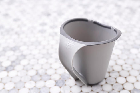 Plastic Bath Cup (800ml, 27 fl Ounce), Waterfall Rinser Made in USA (Grey)