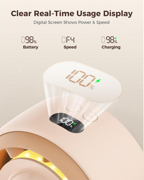 4000mAh 4-Speed 360 SWEETFULL Baby Stroller Fan - Rechargeable Quiet with LED Display & Night Light, Mini Portable Clip
